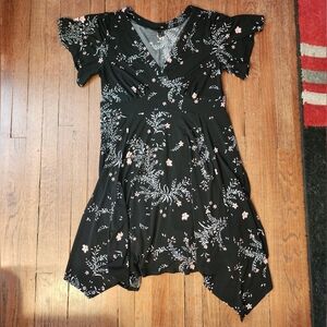 Torrid floral dress with asymmetrical hem